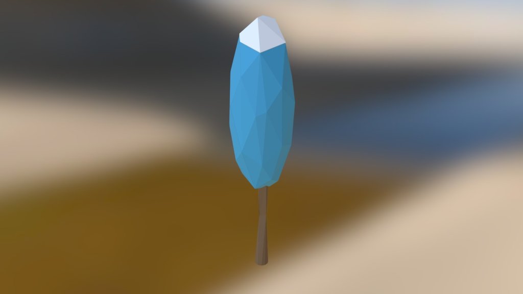 Tree Tall Blue Round