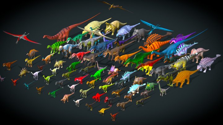 80+ Low Poly Realistic Mega Dinosaur Pack-1 3D Model