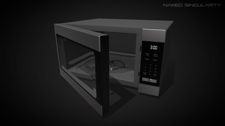 Microwave | Black oven electronic Low poly 3D Model