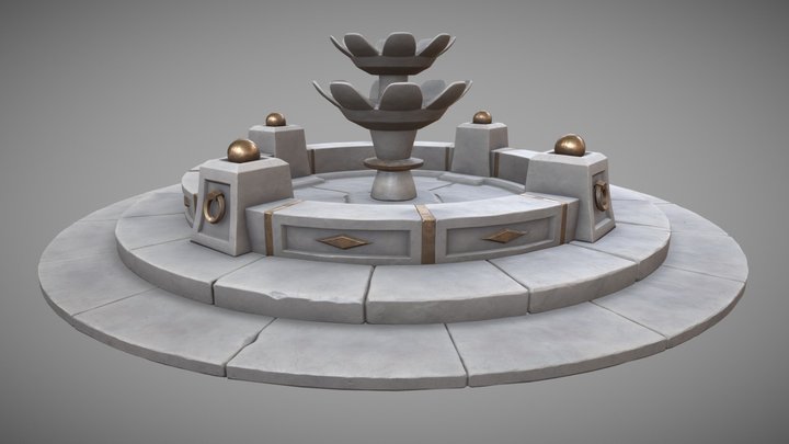 Stylized Fountain 3D Model