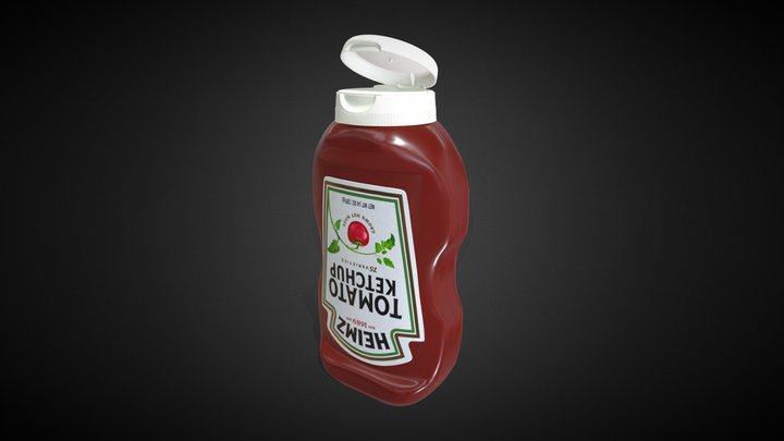 Tomato Ketchup Bottle 3D Model
