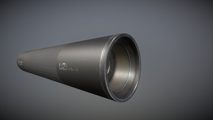 Uzi  Silencer 3D Model