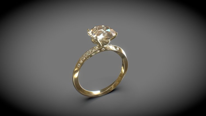 Ring With Diamonds 3D Model