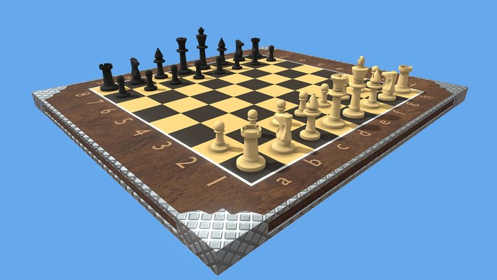 Complete Chess Set 3D Model