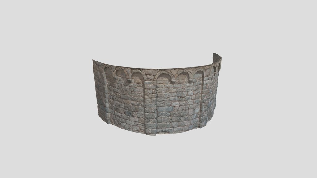 Monastery Wall Round Pbr Scan