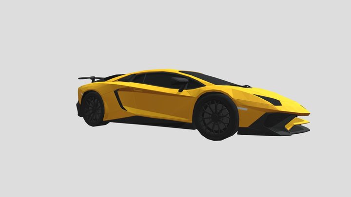 Lamborghini Aventador Low Poly 3D Model