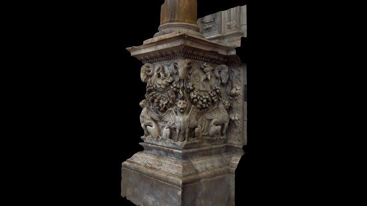 Siena - Duomo Column Base Carving (Scaniverse) – Free 3D Model STL