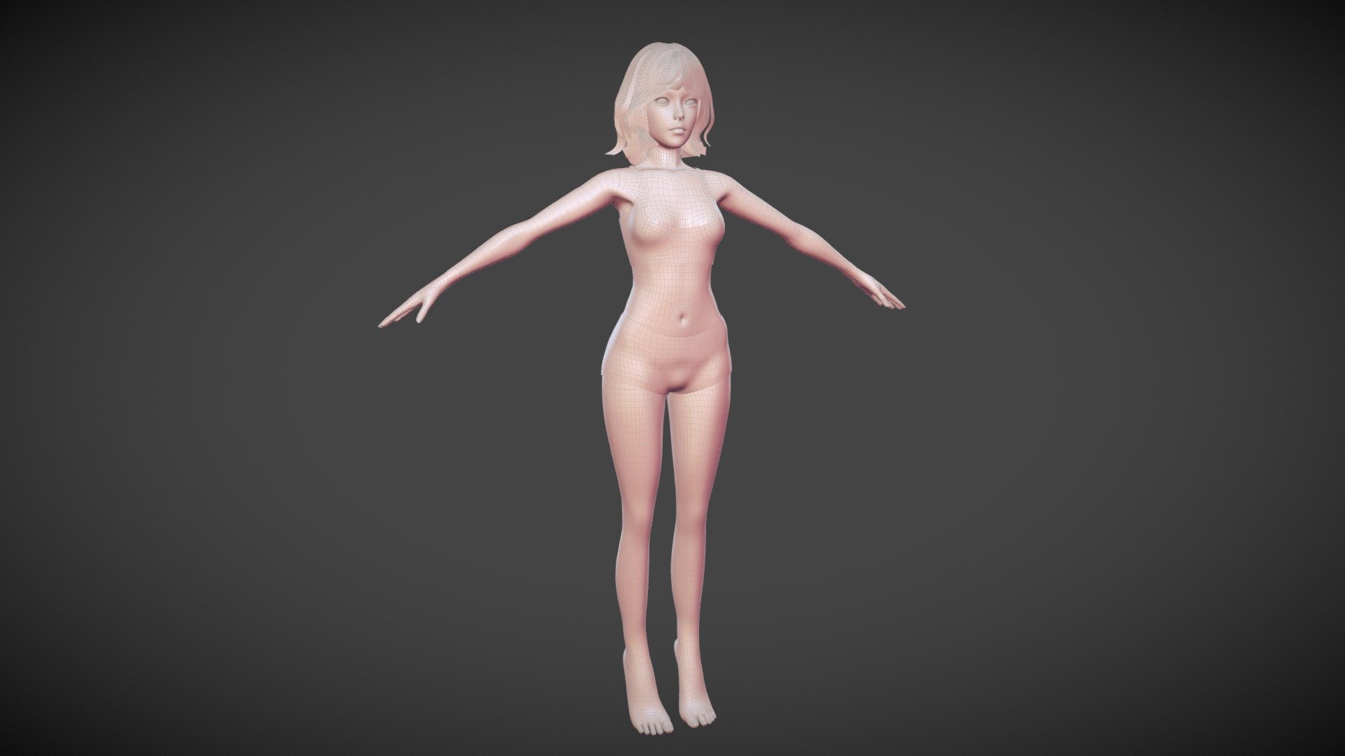 Realistic Female Base Character Game Ready — Sketchfab embed 3D viewer