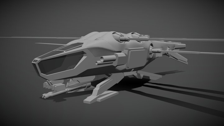 Harkonnen Ornithopter Model (Base Blocking) 3D Model