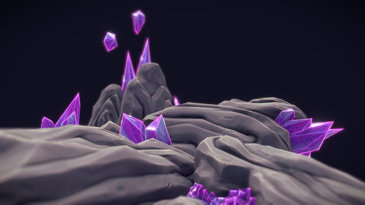 Stylized Rocks And Crystals 3D Model