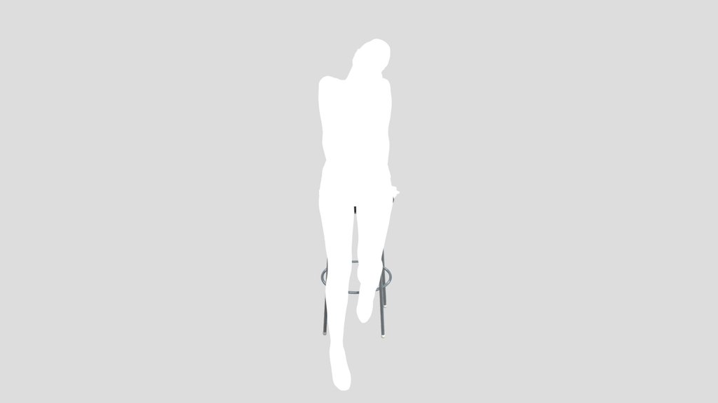 Young Woman Leaning On A Bar Stool