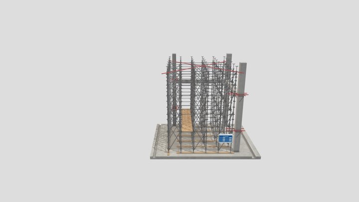 5-5-7 盘扣式支撑体系 3D Model