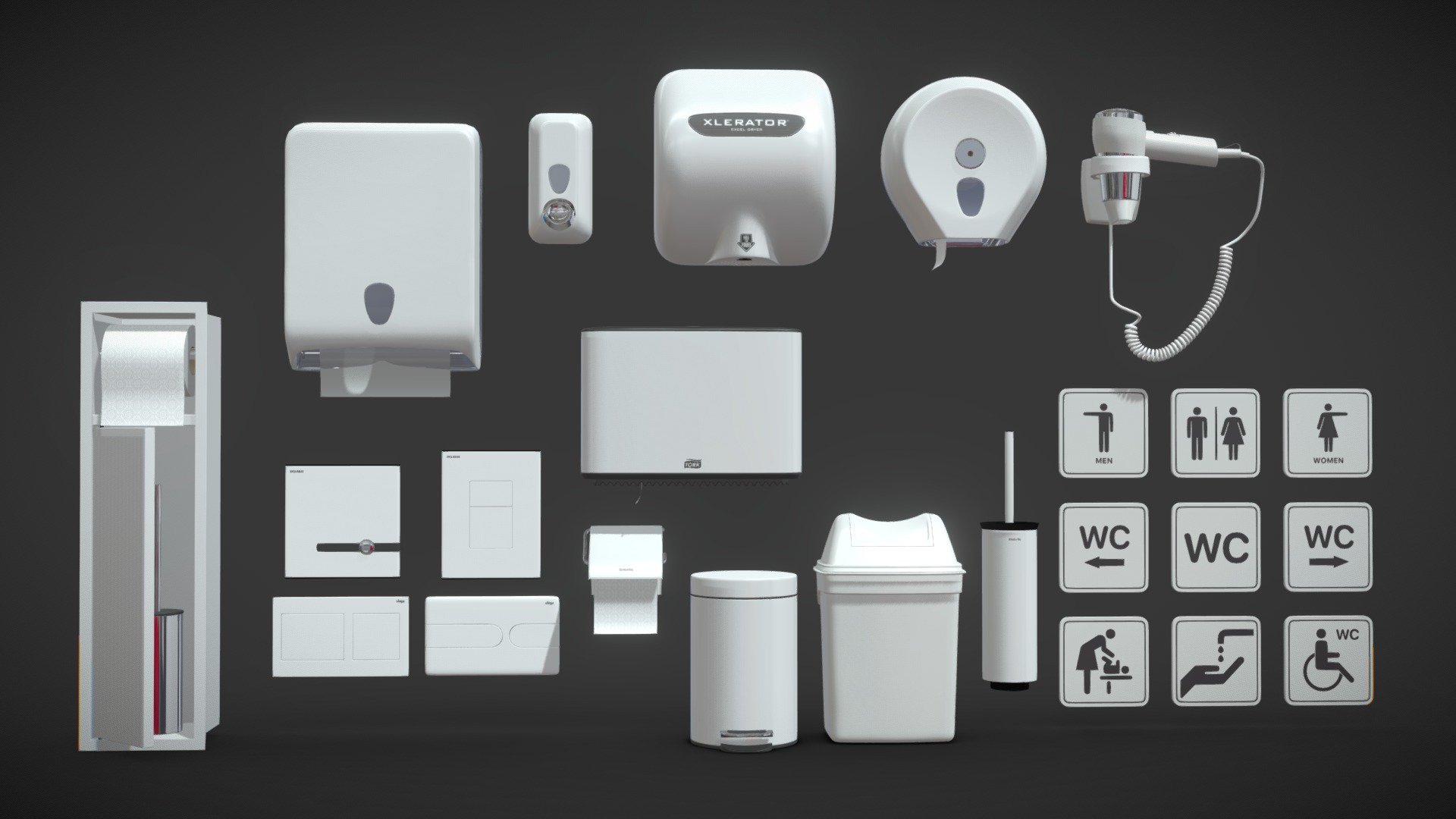 public-toilet-accessories-white-set-153-buy-royalty-free-3d-model-by