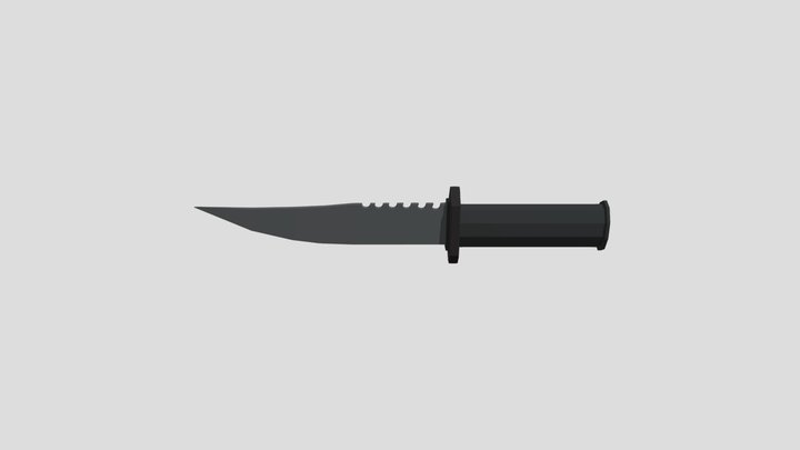 Low-Poly Combat Knife 3D Model