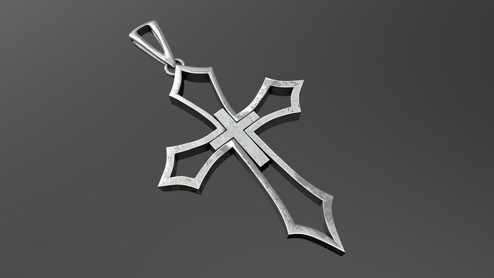 silver cross 3D Model