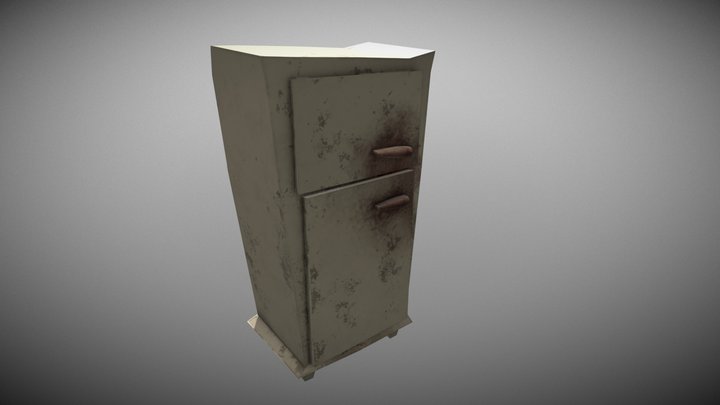 Stylized Refrigerator 3D Model
