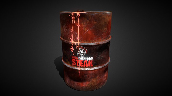 Mals Carnivore Steak Ketchup Barrel 3D Model