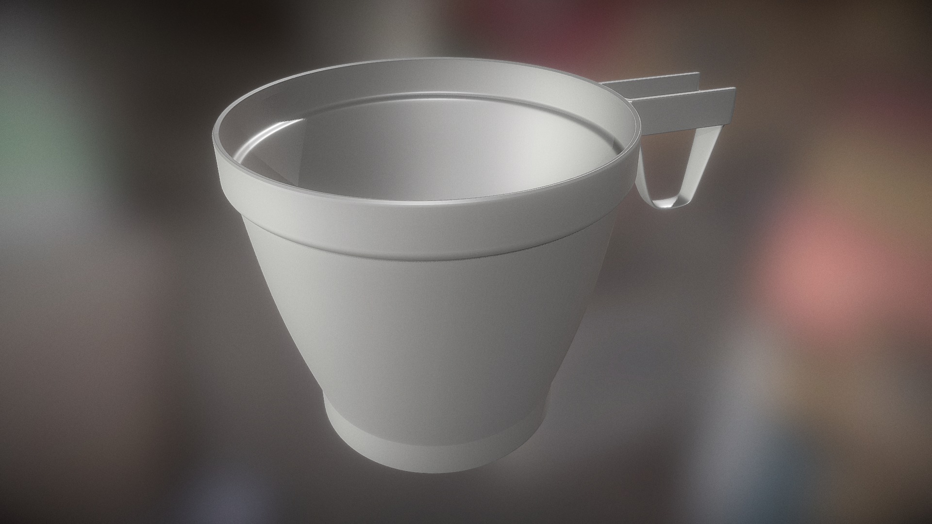 3D model Plastic Cup 2 High-Poly Version - This is a 3D model of the Plastic Cup 2 High-Poly Version. The 3D model is about a white cup with a handle.