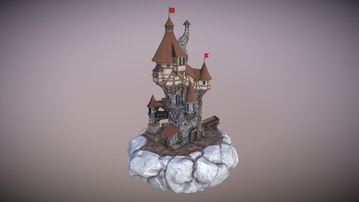 Medieval Tower Diorama 3D Model