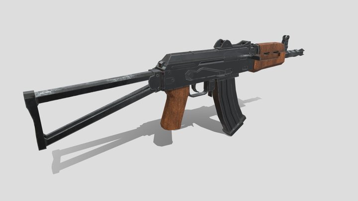 Low Poly AK47 3D Model