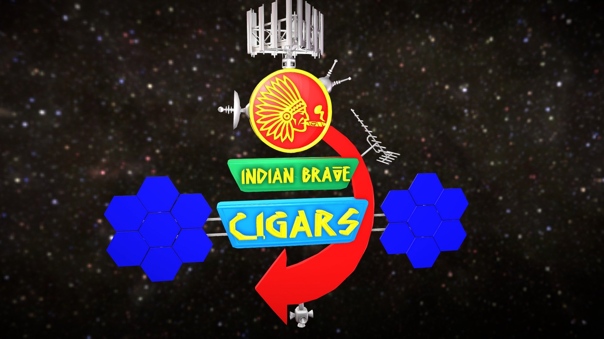 Space Billboard INDIAN BRAVE CIGARS (color)