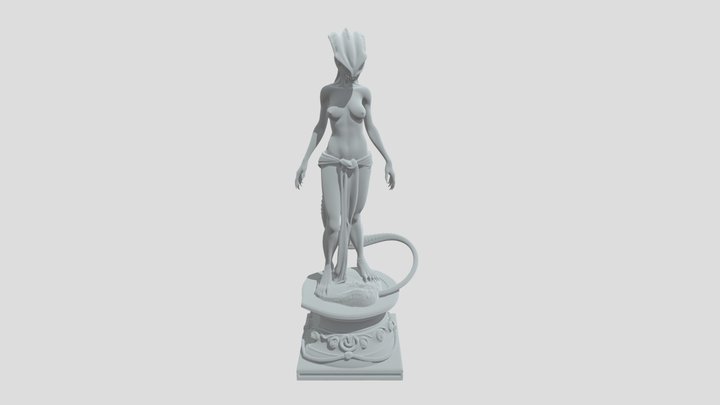 Full body ancient alien reptilian female statue 3D Model