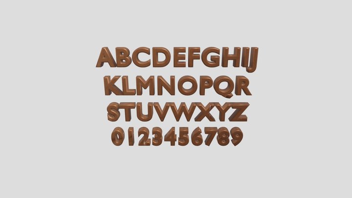 Alphabet Typeface 3D Model