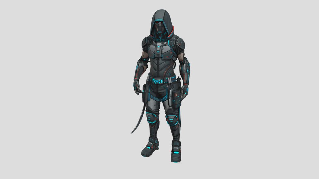 FREE Cyber Warrior 3D Model