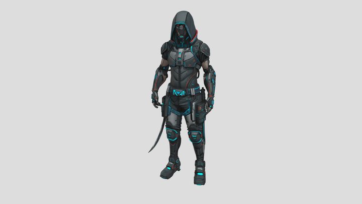 FREE Cyber Warrior 3D Model 3D Model