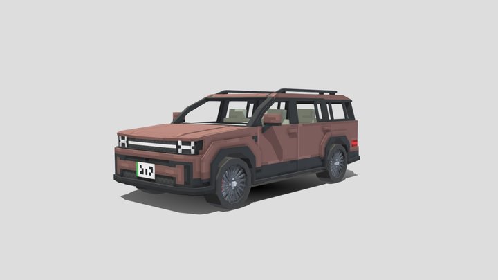 SantaFe Hyundai - Minecraft Style Version 3D Model