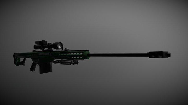 Custom Barret .50 Sniper Rifle 3D Model