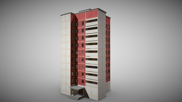 Soviet Panel House (Свечка) 3D Model