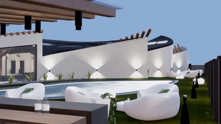 Meta Villa Blanc: VR Art & Meeting | Baked 3D Model