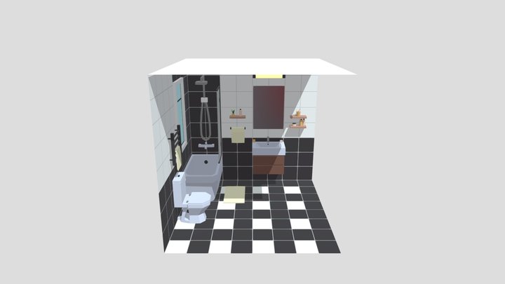 Bathroom Low Poly 3D Model