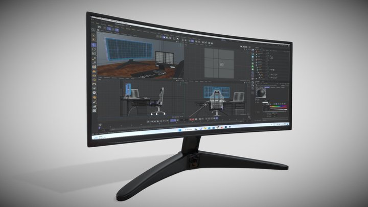 Monitor Widescreen 3D Model