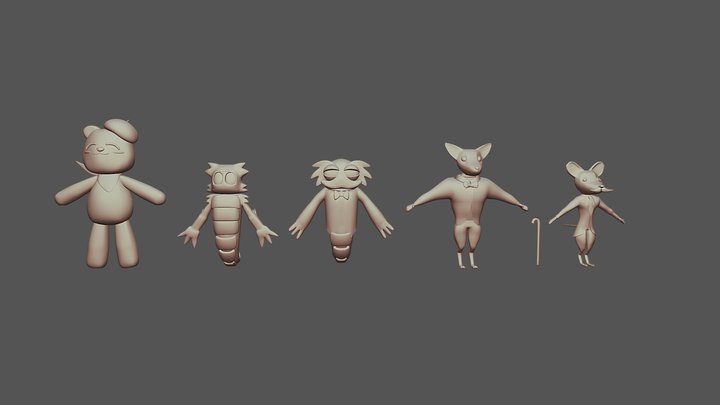 Animal Character Models 3D Model