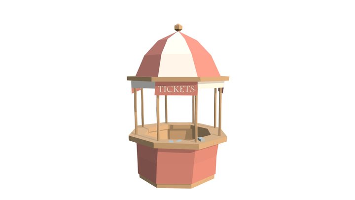Ticket Window lowpoly 3D Model