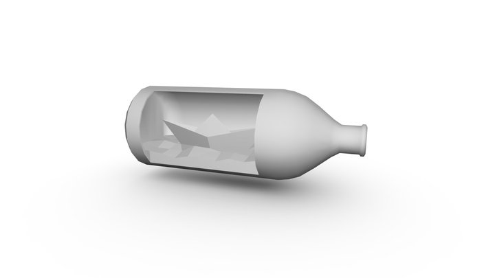 CT4012 - Bottle: Origami Ship in a Bottle 3D Model