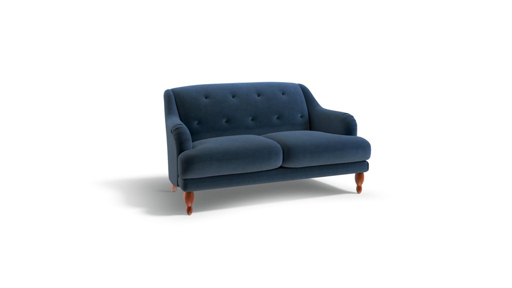 Ariana 2 Seater Sofa, Sapphire Blue