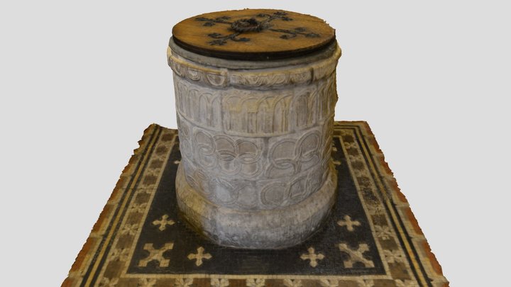 Historic Font at St Martin's Church Canterbury 3D Model