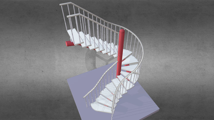 3D Max: Escalera Caracol 3D Model