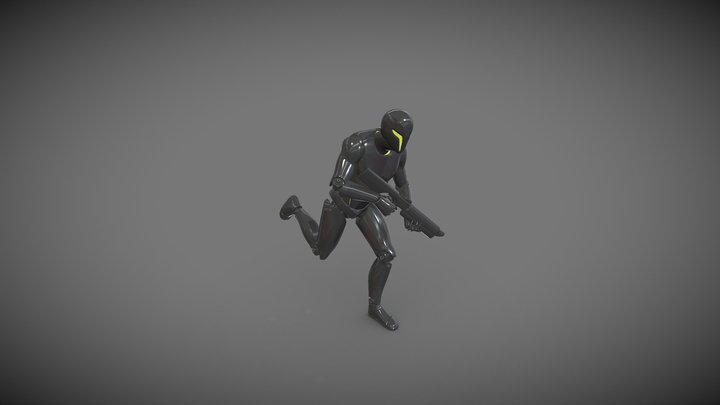 Cyborg Ninja Trooper Black 3D Model