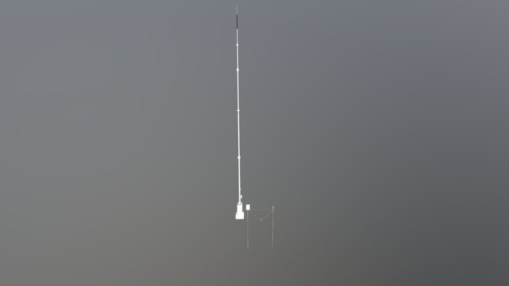 Conventional Lightning Protection Pole 20m 3D Model