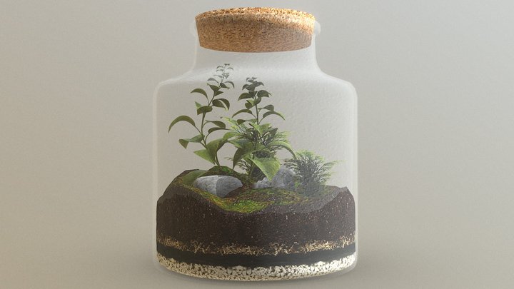 Forest In a Jar - Terrarium 3D Model