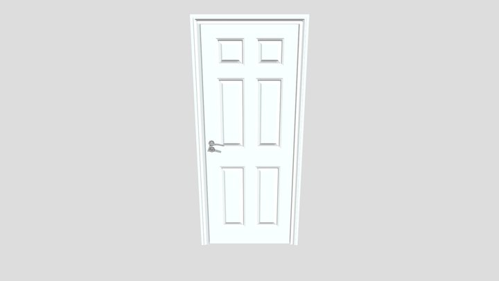White Wooden Door 3D Model