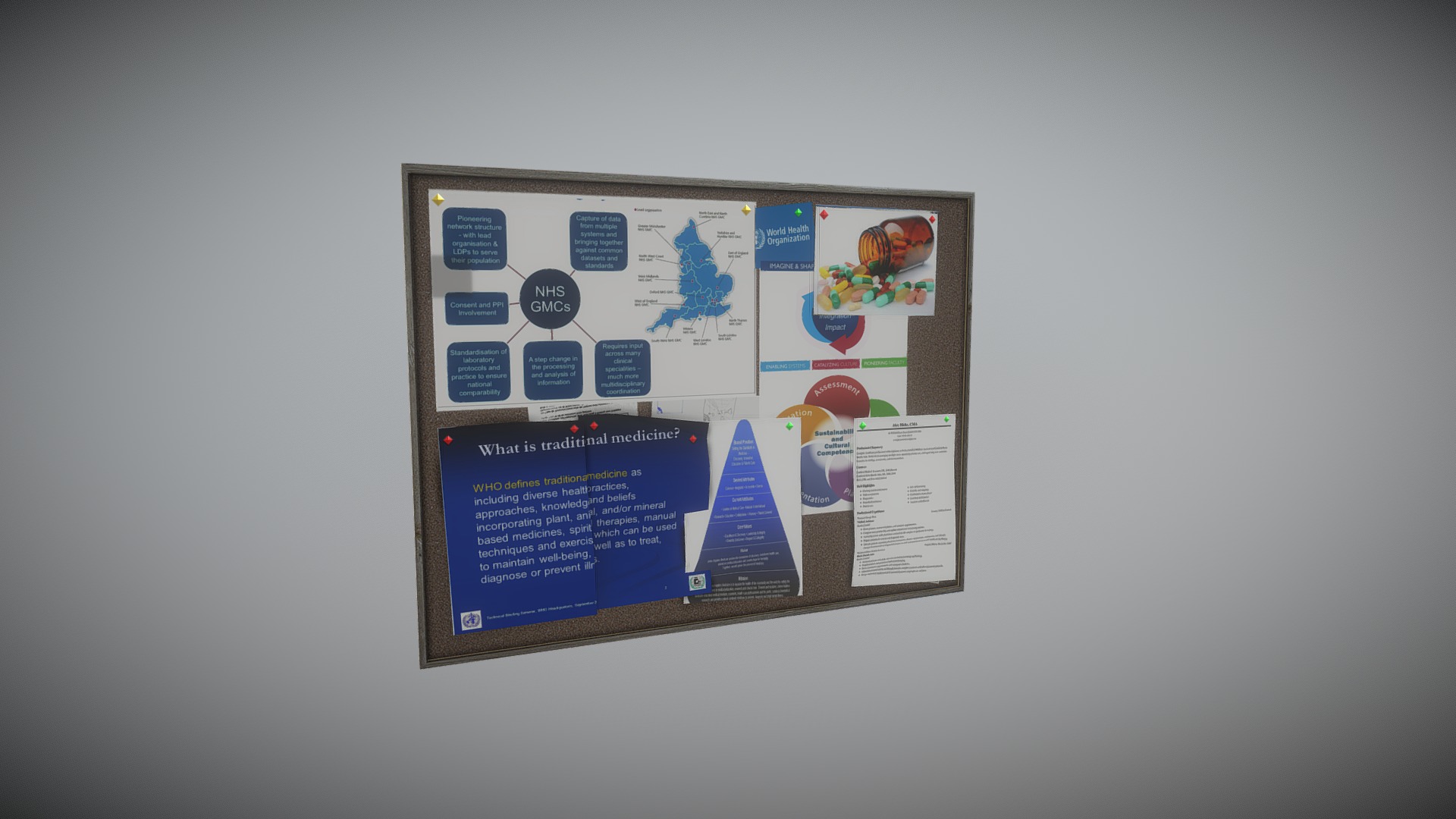 3D model Pin Board - This is a 3D model of the Pin Board. The 3D model is about a poster on a wall.