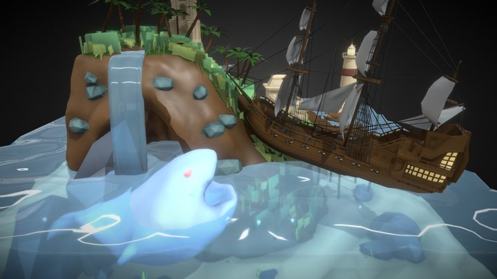 Treasure de Isla (Pirate Ship Test) 3D Model