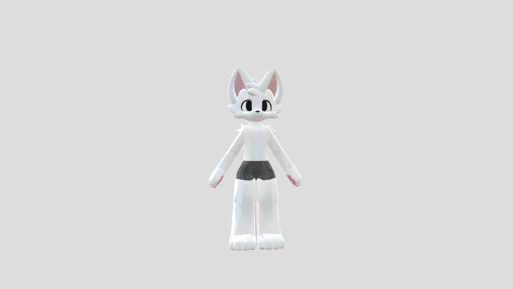 White kemono cat (3) 3D Model