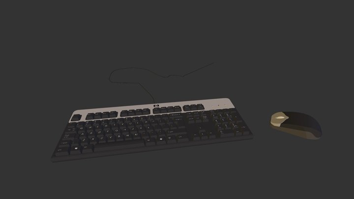 Keyboard and Mouse 3D Model