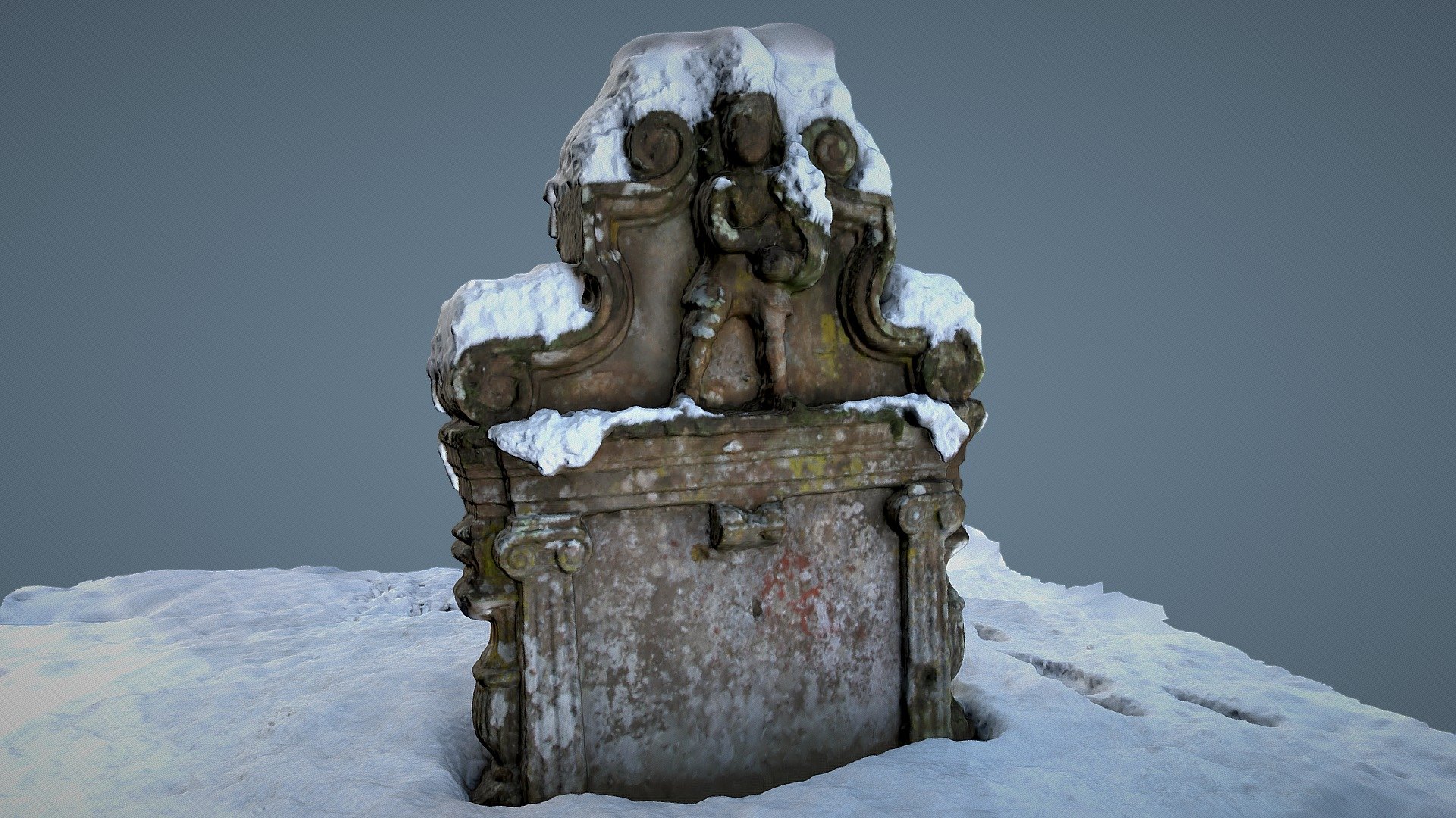 Humbie Kirk Gravestone in Snow